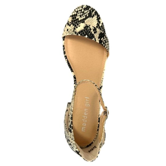 Madden Girl ILEANA Women's Comfort Block Heel Dress Sandals Natural Snake Size 9 - Picture 5 of 7